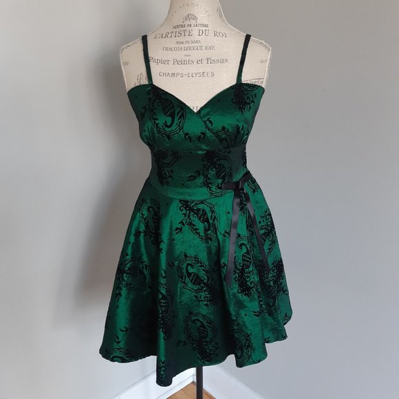 Voodoo Vixen Dresses & Skirts - Green Voodoo Vixen Rockabilly-Style Mini Dress